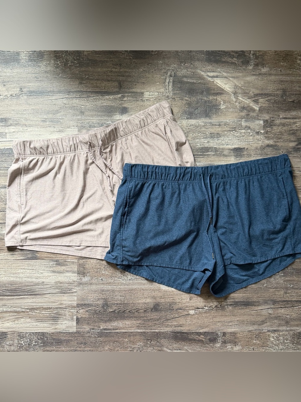 Lot of 2 Time and Tru soft lounge pull on shorts women’s XXXL 22 blue tan